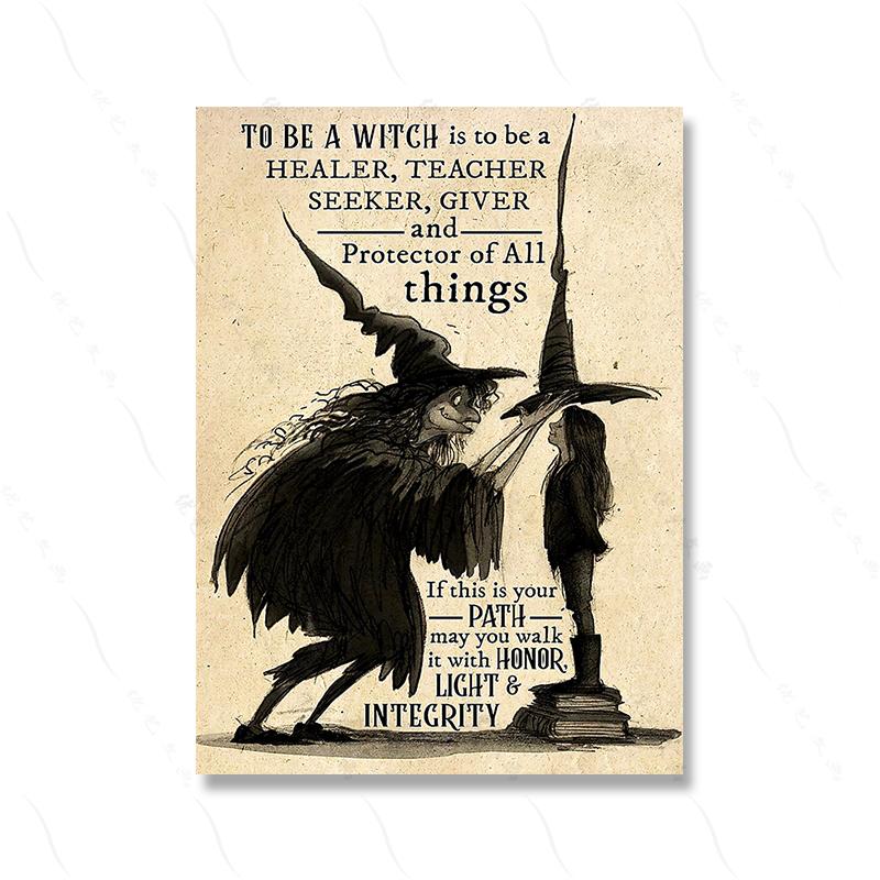 

Постер «Быть ​​ведьмой», винтажный художественный принт с цитатой, свет чести, целостность, холст, картина, современная настенная ретро-картина, домашний декор для спальни 30x40cm No Framed