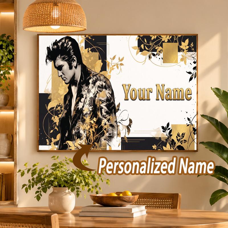Custom Name Elvis Presley 5D Diamond Painting Personalized Full Drill Diamond Art Kit Gift