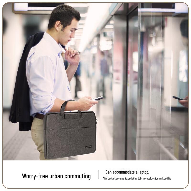 Gureide Men's Portable Zipper Briefcase