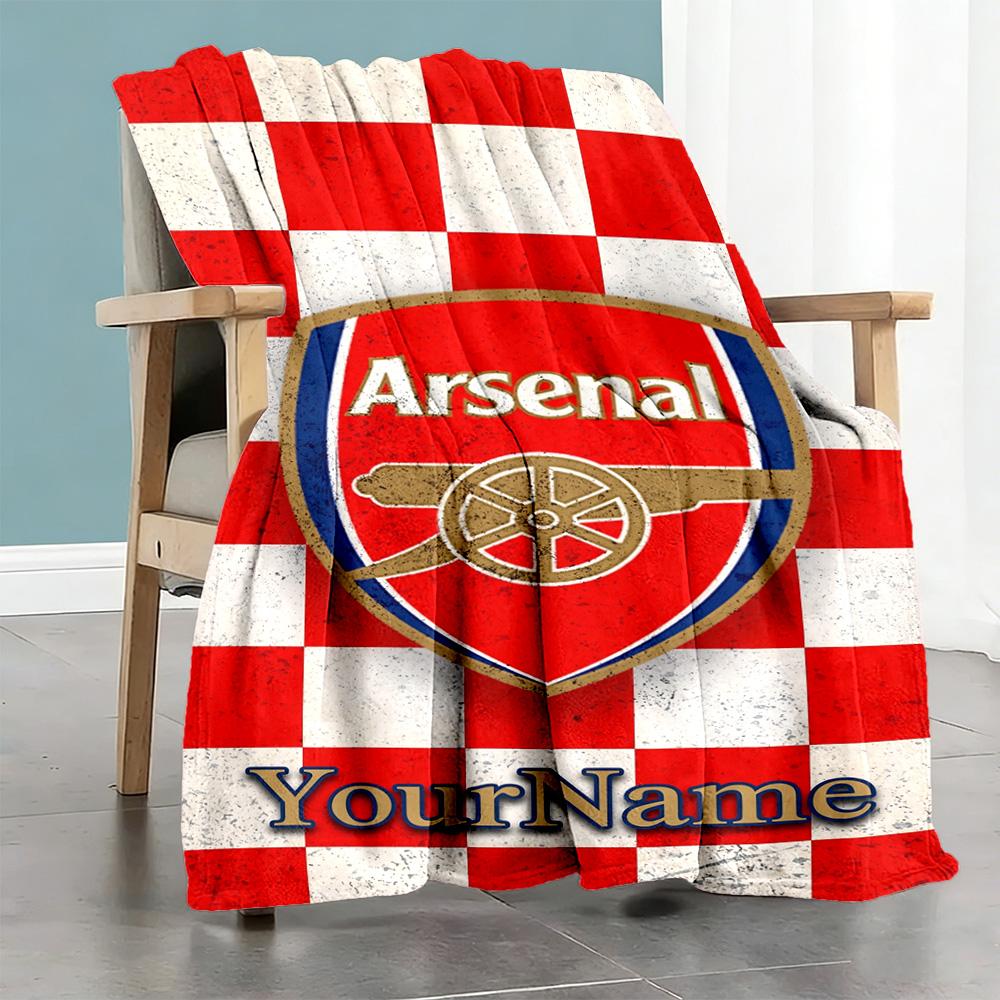 Arsenal Customize Text Blanket Gift Customizable Blanket Warmthful Decor Perfect for Office Picnics Couch Nap All-Season Use