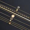 7pcs/Set Simple Star Heart Pendant Necklace Set For Women Fashion Gold Color Elegant Layered Necklace Female Charms Jewelry Gift