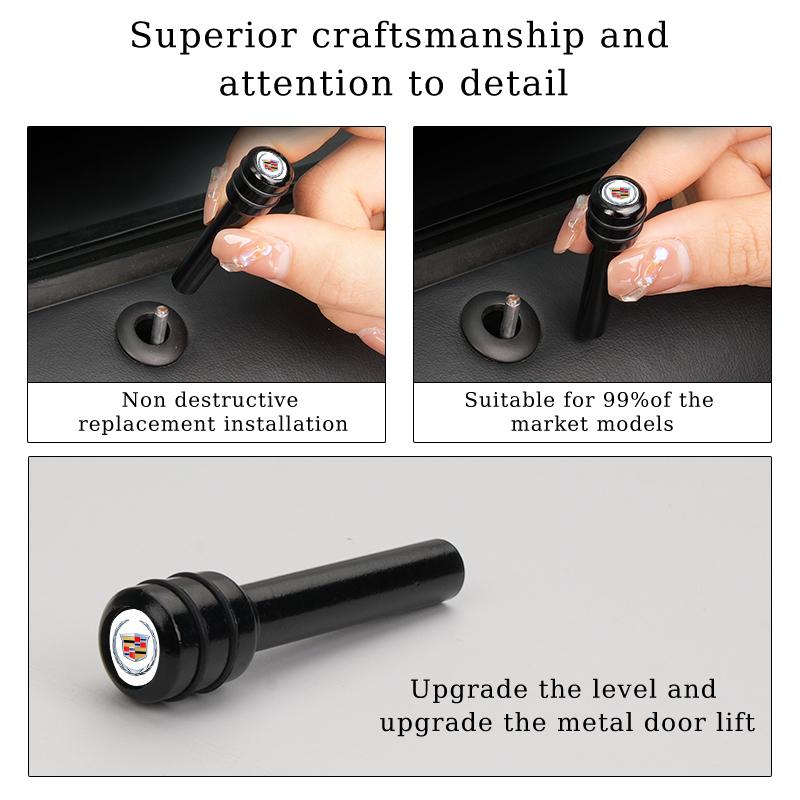Aluminum Alloy Car Door Lock Knob Pins Caps Covers For Cadillac ATS CT4 CT6 CTS ESCALADE SLR SLS SRX XLR XT5 XT6 XTS Accessories