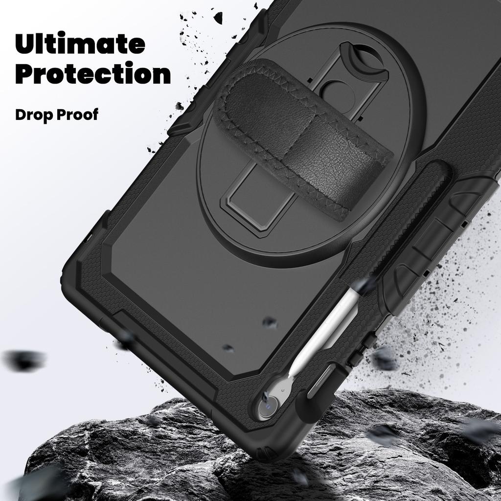 Heavy Duty shockrpoof Case Hand/Shoulder Strap Stand for Samsung Galaxy Tab S10 FE+ Plus 13" X620/X626B With Screen Protector