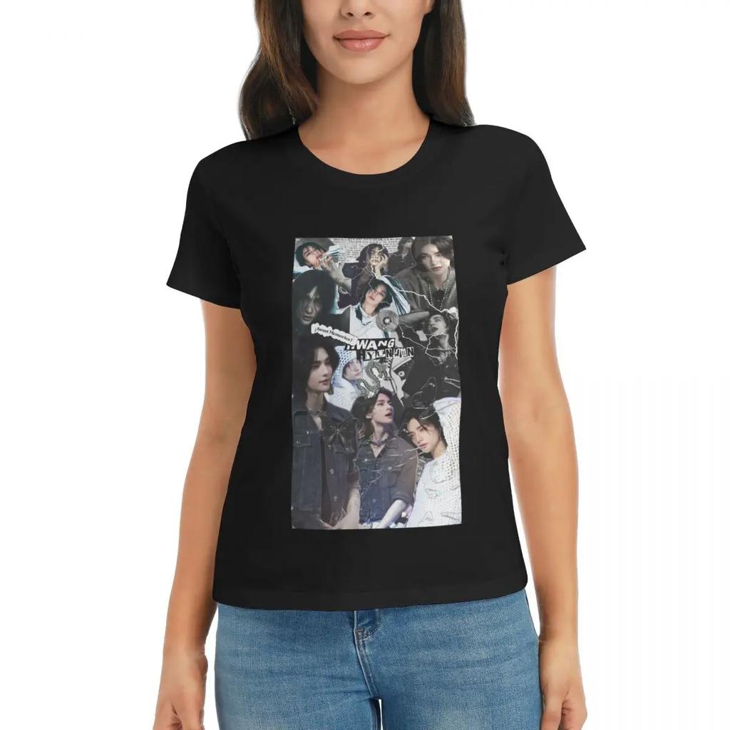Women TShirt HyunJin Korean Kpop Singer Summer Short Sleeve Tees Round Neck Cotton T Shirts Clothes Tops Streetwear
