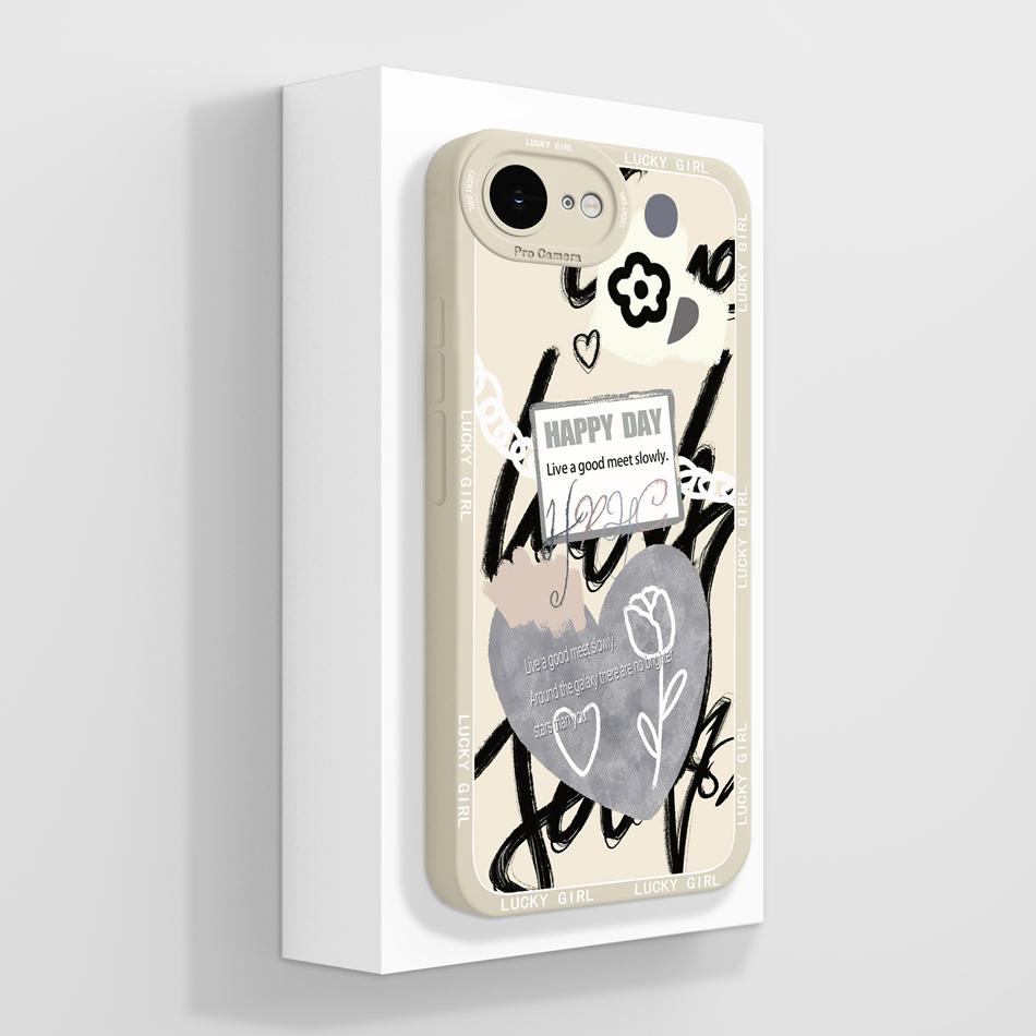 For iPhone 16E Phone Case Cute Panda Couple Funda For iPhone SE 2025 Camera Protection Back Cover Soft Liquid Silicone Protector
