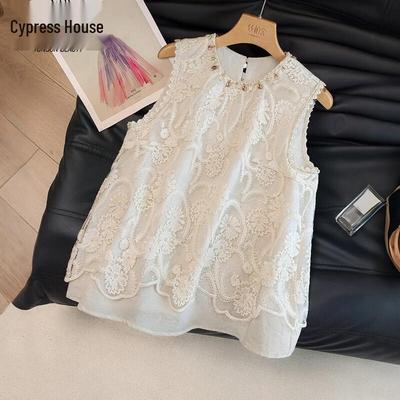 Gilet Elegante Ricamato in Pizzo