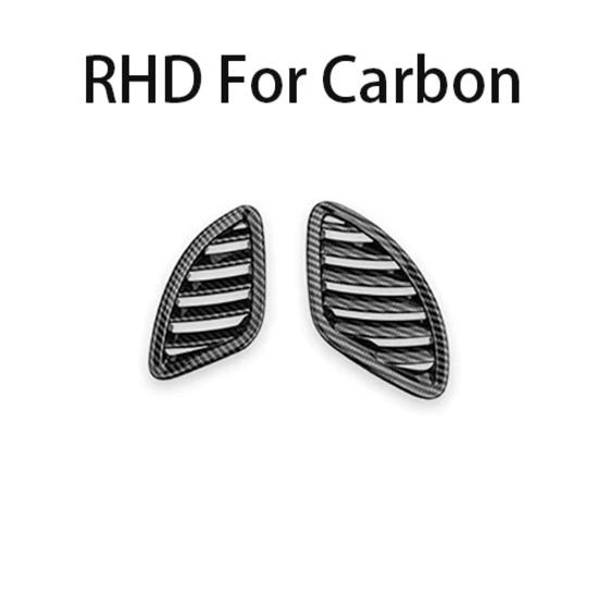For Kia Stinger 2018- Carbon Fiber Dashboard Upper Air Outlet Cover Air Conditional Defrost Vent Grill Trim Frame LHD/RHD