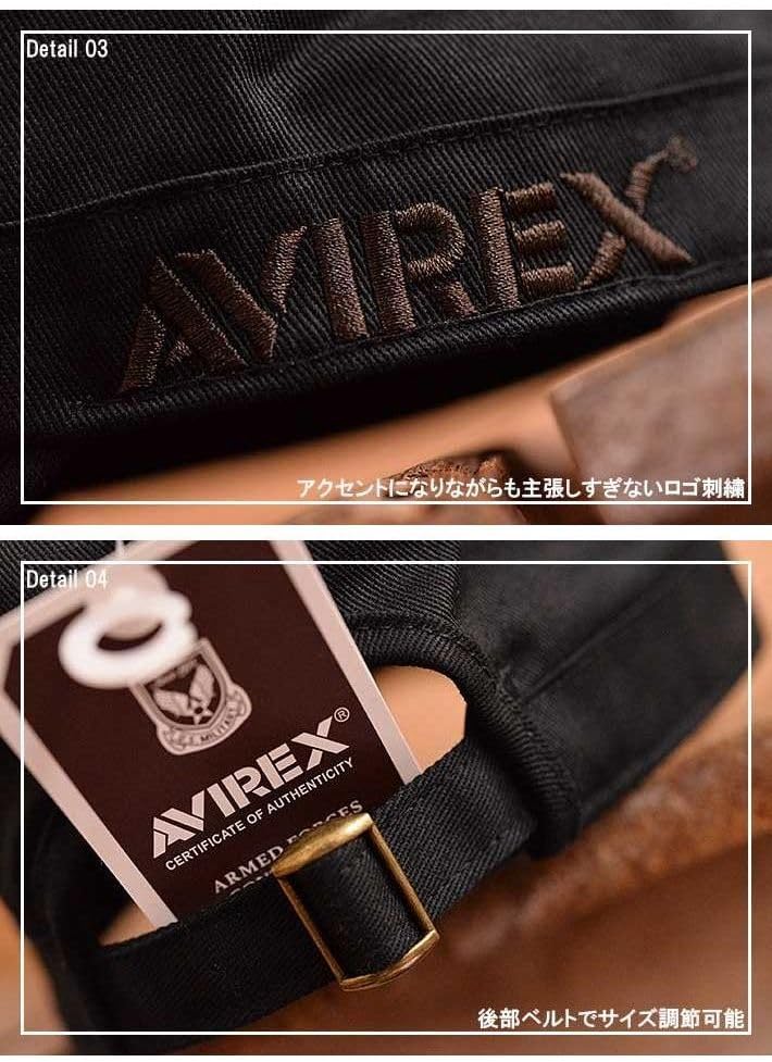 Authentic Avirex Work Large Big American Casual 7992540 18490000 Numbered Cap, Men's Size, Hat, Style, 100% Cotton, (JP, Size, 62.0 Cm, 64.0 Cm, C