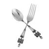 Halloween Titanium Staal Vork Lepel Skelet Schedel Zeemeerminnen Handvat Tafelgerei Vintage Eettafel Bestekset Kerstcadeaus