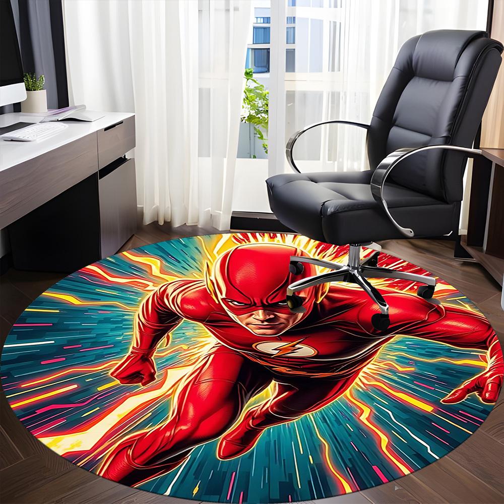 1pc Flash Speedster Office Round Area Rug, Under Office Chairs Bedroom Living Room Home Decor, Room Deco, Available In Various Sizes