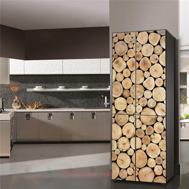 Autocolant 3D pentru frigider Capac uși Dulap de vin roșu Film autoadeziv Ușă Vinil Capac frigider Autocolante Tapet Decalcomanii Artă PVC