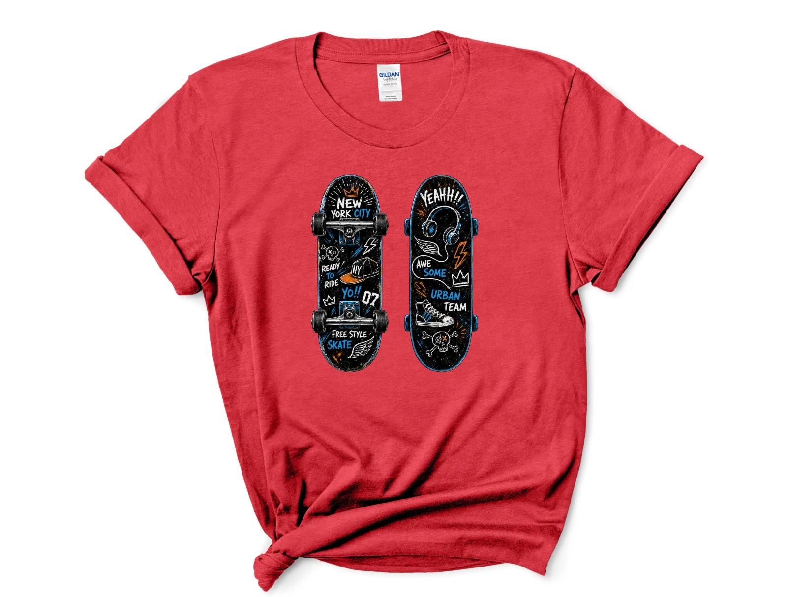 Skateboard Graffiti T-Shirt Urban Skate Streetwear Graphic Tee L