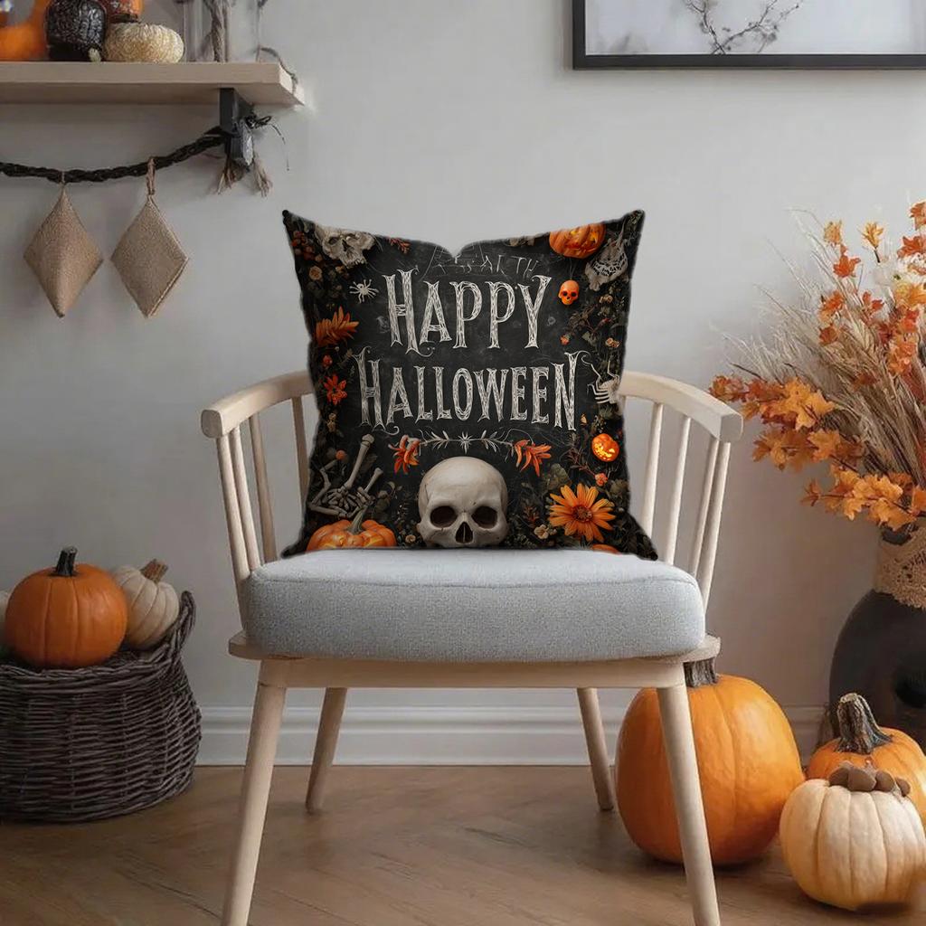Happy Halloween Black Cat Pillowcasesuitable For Sofa Car Bedroom Decorative Cushion Cover Pillow Cover