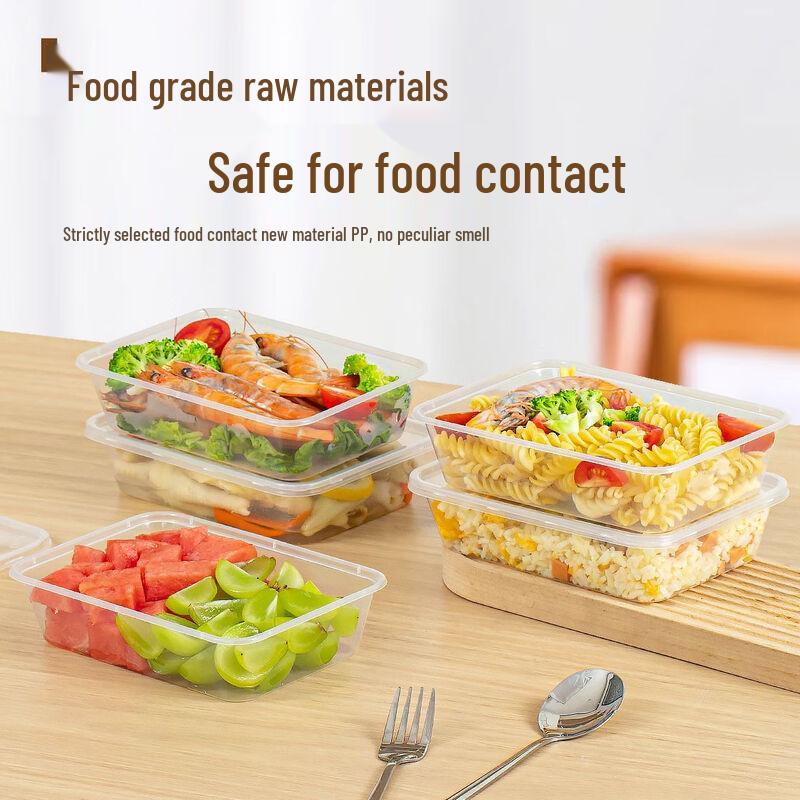 temeiju Disposable Plastic Lunch Boxes with Lids