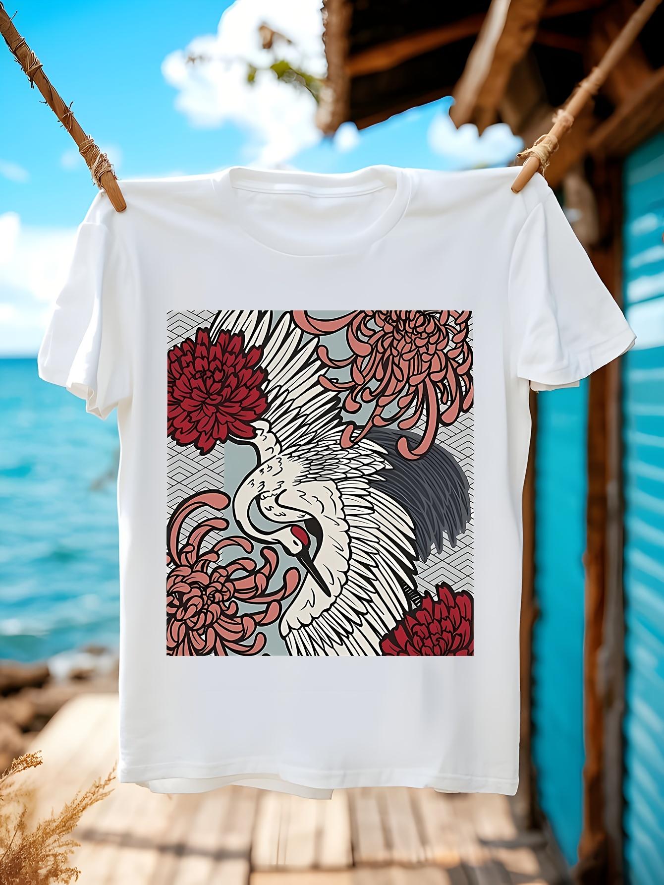 Japanese Crane Graphic Tshirt Graphic Tshirt S