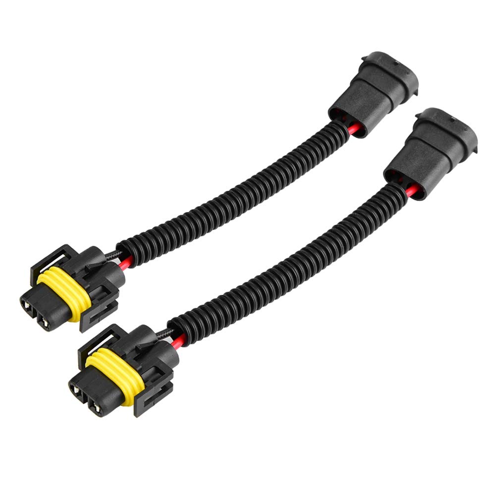 Qiilu [2 Pieces] Headlight Fog Lamp Extension Wiring Harness Socket