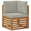 Corner Sofa Set with Cushions 10 pcs Natural and Light Grey