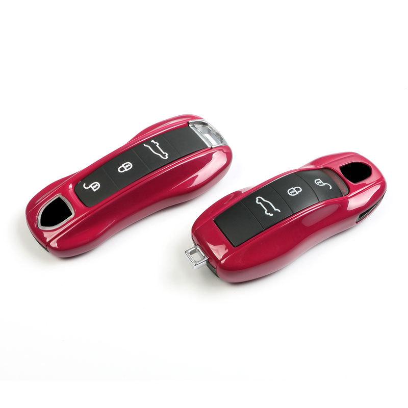 Adecuado para carcasa de llave Porsche Starlight Red para MACAN Cayenne PANAMERA718 Hebilla de carcasa para llavero de coche