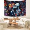 Skeleton Lovers Tapestry Floral Skull Aesthetic Tapestries Horror Gothic Hanging Wall Art Decor Home Decoration for Bedroom Livi
