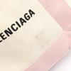 Used BALENCIAGA Navy Cabas XS 2WAY Handbag 390346 Canvas Leather Beige Pink Used Women
