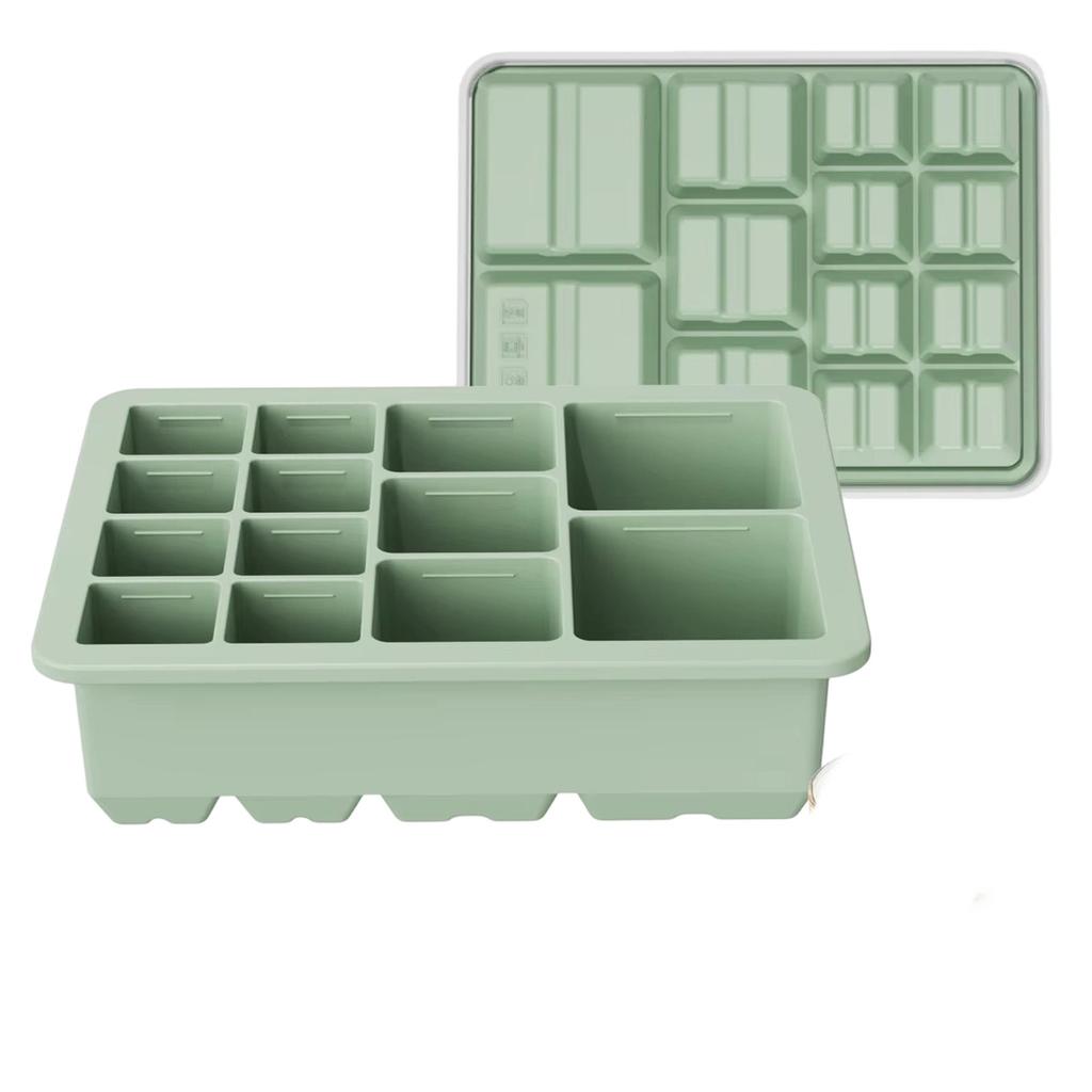 Multi-size 13-Cavity Square Trays, Food Grade Silicone Ice Molds, Easy Release Maker