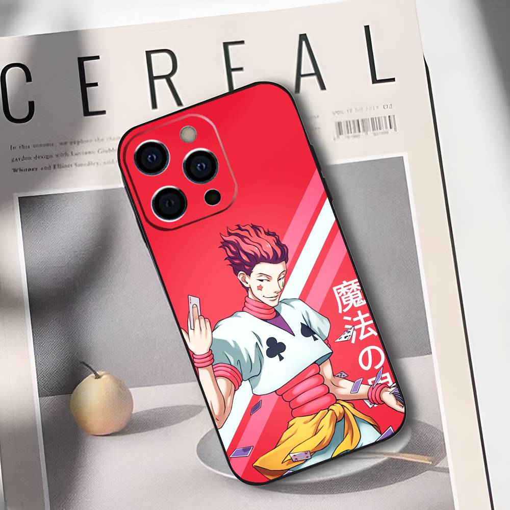 H-Hisoka H-Hunter X Hunter Phone Case For iPhone 17,16,15,14,13,12,11 Plus,Pro Max,XS,Soft Silicone Black Cover