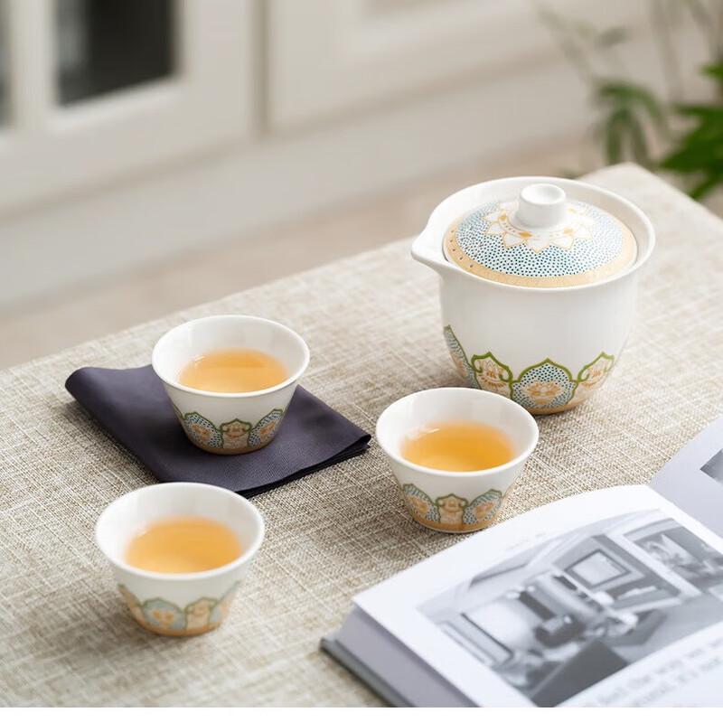 Portable Ancient Charm White Travel Tea Set