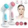 2 Modes USB Rechargeable Face Washing Brush Device Frequency Silicone Facial Cleansing Brush Blackhead Removal Acne Cleanser Machine 3V