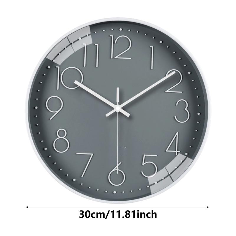 Quiet Wall Clock 11.81Inch Battery Operated Modern Analogs Decorative Clock for Kitchen Office Bathroom Bedroom Decors