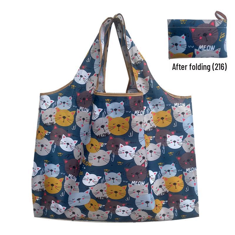 Foldable Tote Bag for Groceries - Large Capacity, Southeast Asian Print