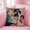 Korean Boy Team E-Enhypen Pillow Case Pattern Printing Pillowcase Living Room Sofa Cushion Cover Bedroom Room Decor