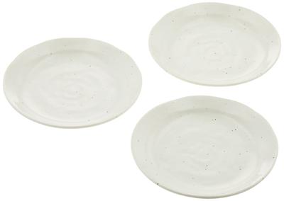 Mino Ware Naturweißes Geschirrset, kleiner Teller, Teller, Schüsseln, 3er-Set, Durchmesser ca. 14 cm, japanisches Geschirr, mikrowellen- und