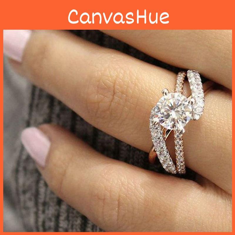 Beautiful Rose Gold Plated Ring With Zirconia Stones Womens Fashion Accessory