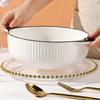 JIWU Forest Large Double-Handle Ceramic Soup Bowl