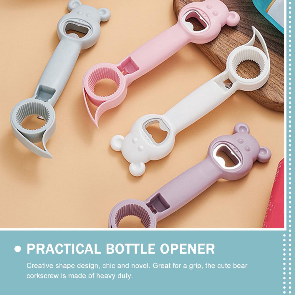 4 Pcs in 1 Bottle Opener for Home Wear-resistant Jar Beer Cap Can Four-in-one Practical Remover