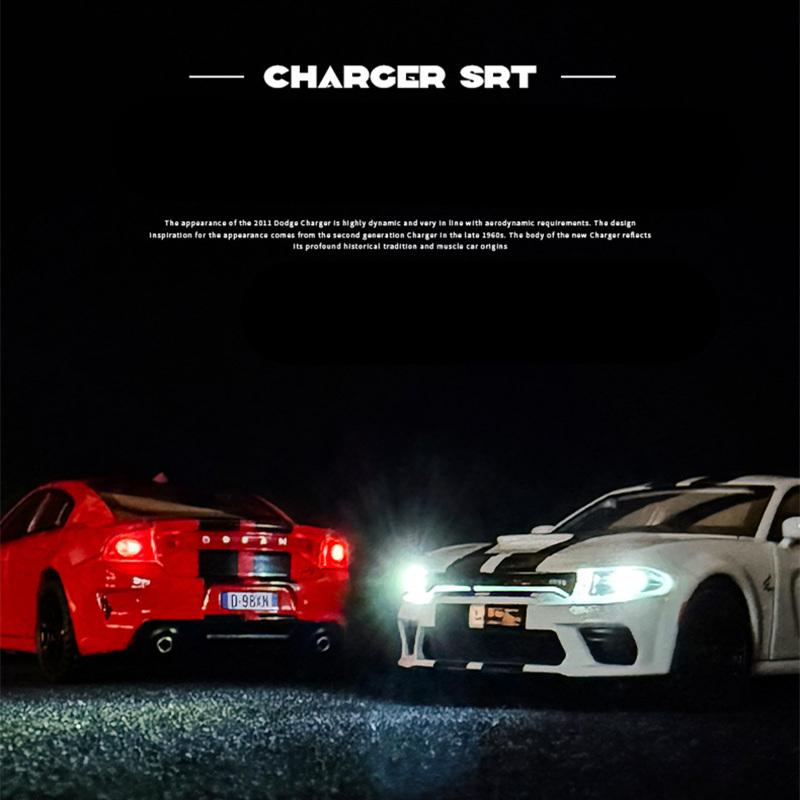 1/32 DODGE Charger SRT Hellcat Legierung Sportwagen Modell Diecast Spielzeug Muscle Vehicles Automodell Simulation Ton und Licht Kindergeschenk