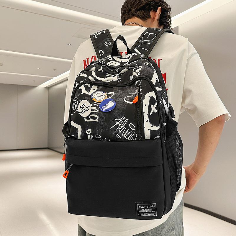 

School bag for male junior high school students, high value, large capacity, light and dirt-resistant backpack, backpack, student school bag.