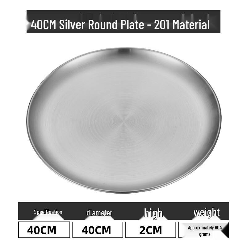Lainuo Stainless Steel Round Serving Plate