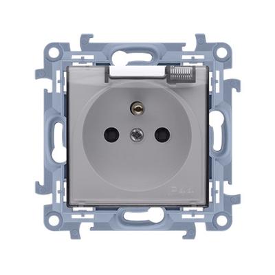 Simon 10 Single Socket With/Unit Ip44 Class Smoke White - S+842284