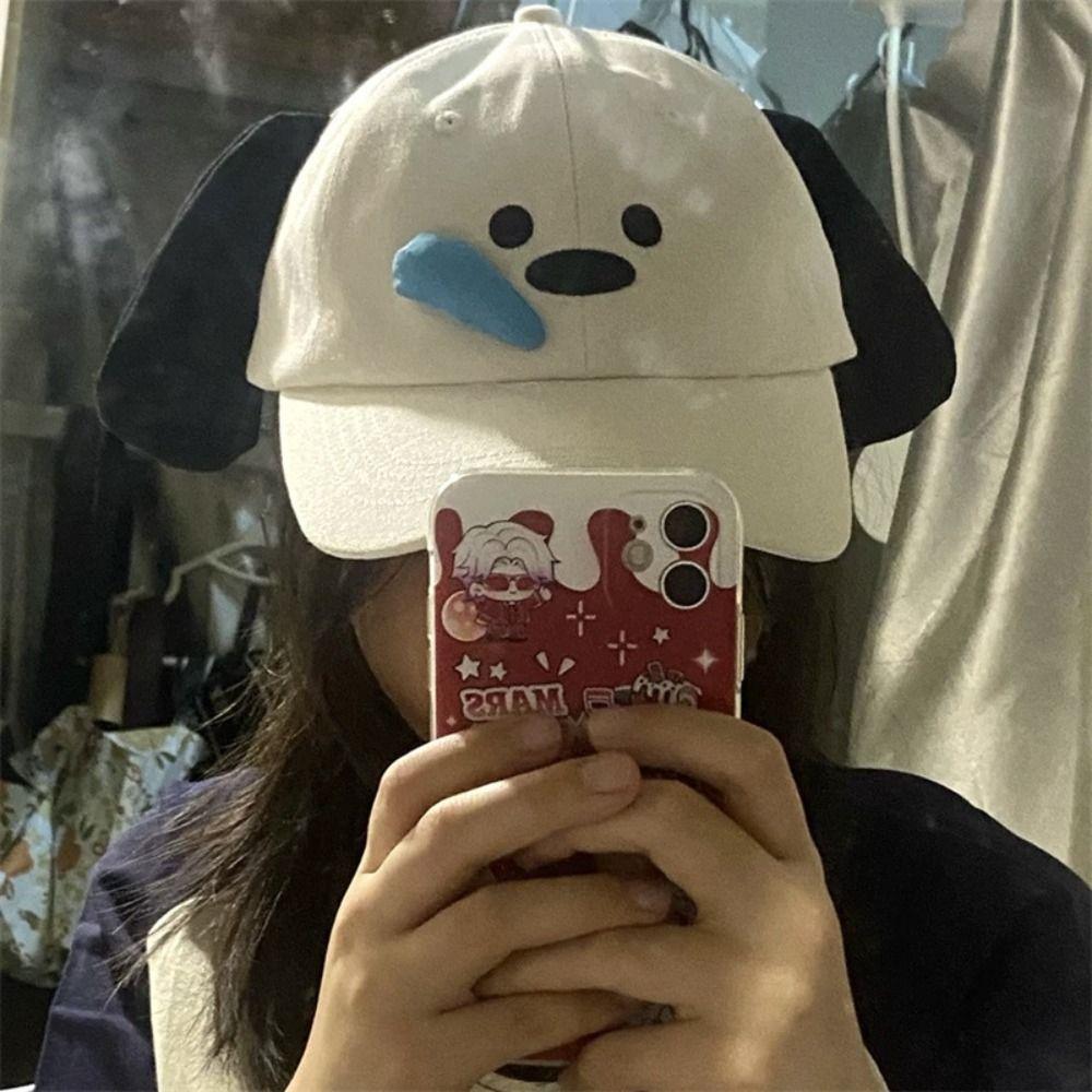 Runny Nose Dog Baseball Cap Korean Style Peaked Cap Casual Cartoon Sun Hat Men