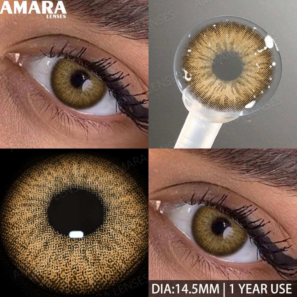 AMARA 1 Paar Farbige Kontaktlinsen Jahreslinsen Natürlicher Look Braune Augenlinsen Graue Kontakte Blaue Linsen Grüne Augenlinsen