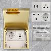 Stainless Steel Ultra-Thin Recessed UK/Saudi Power Socket with USB-C
