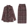 Schickes Winter-Plaid-Jacken- & Rock-Baumwollset HM2872