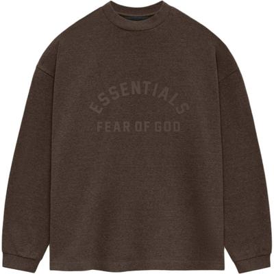 Heavy Long-Sleeve Tee Heather Wood Unisex Tops Brown 125SU242012F