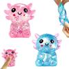 2 Stück Glitzer Axolotl Squishy, Langsam aufgehendes Quetschspielzeug, Niedliches Axolotl Fidget Toy zur Stressbewältigung, Beruhigendes sensorisches Spielzeug für Kinder Erwachsene,