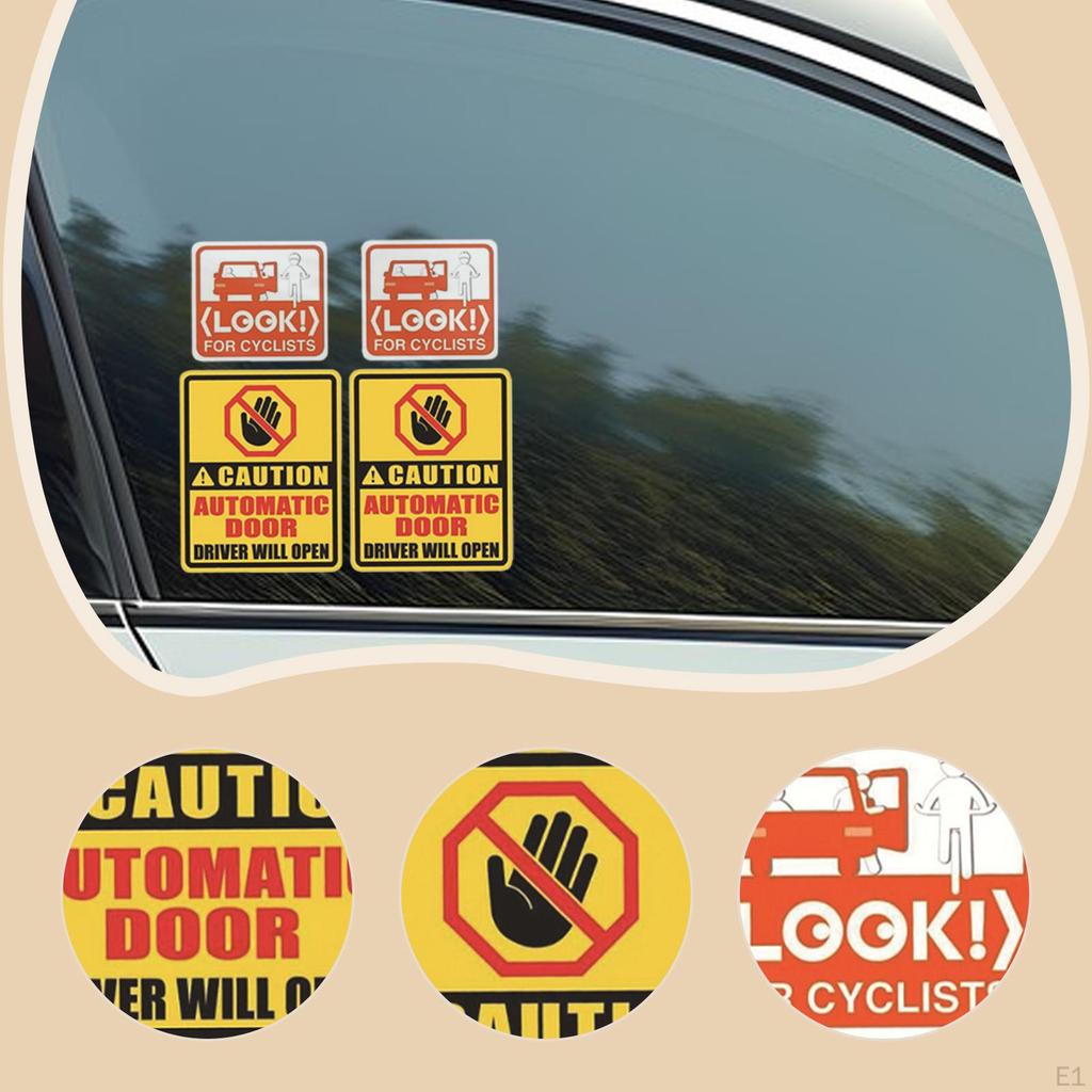 4 Pieces Automatic Door Sticker,Cling,Do Not Touch,Waterproof Weatherproof Vehicle Decals Warning