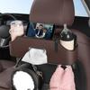 Car Seat Back Organizer With Cup Holder,Tissue Box, And Cell Phone Holders Car Headrest Rear Seat Multifunctional Storage Box
