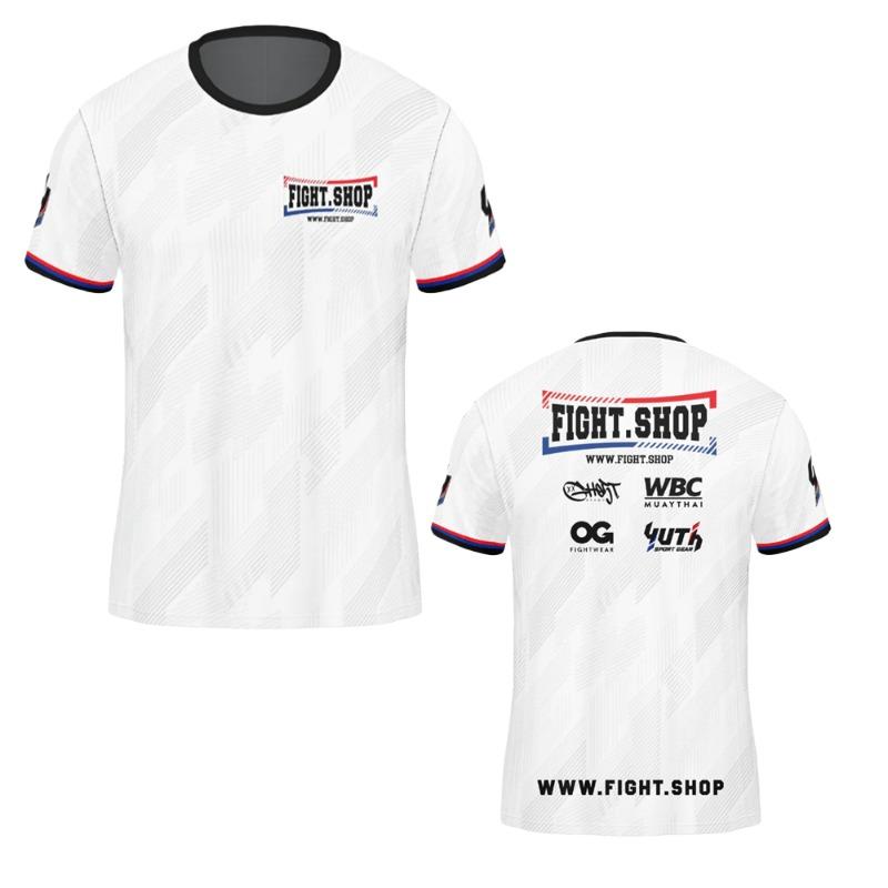 Muay Thai Fan Team Uniformen Herren Damen Sommer 3D Druck Atmungsaktiv O-Ausschnitt Kurzarm Kinder Sportbekleidung Mann Boxen Freizeit T-Shirt XXS white