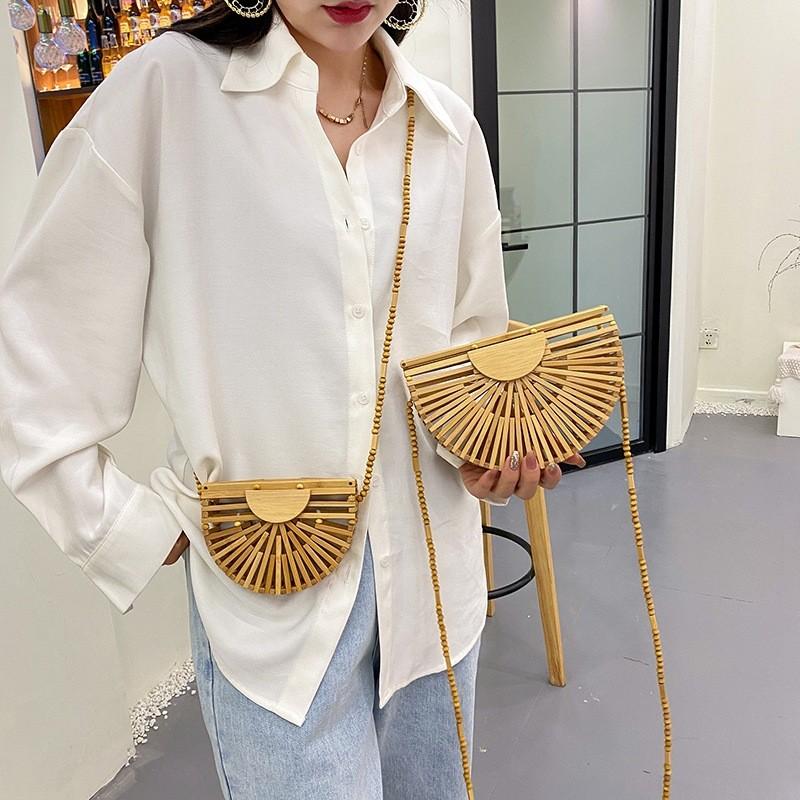 Borsa in Paglia Intrecciata da Donna con Design Lavorato a Maglia Perfetta per la Spiaggia e Uscite Casual