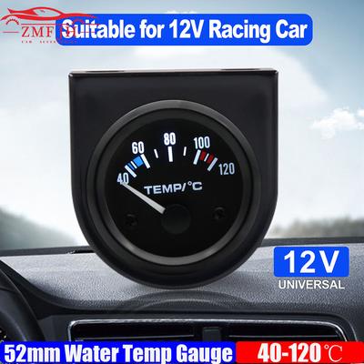 40~120 Celsius 2" 52mm Water Temp Gauge Auto Car Temperature Meter Sensor 10mm Petrol Car 12V Auto Trument Black Shell